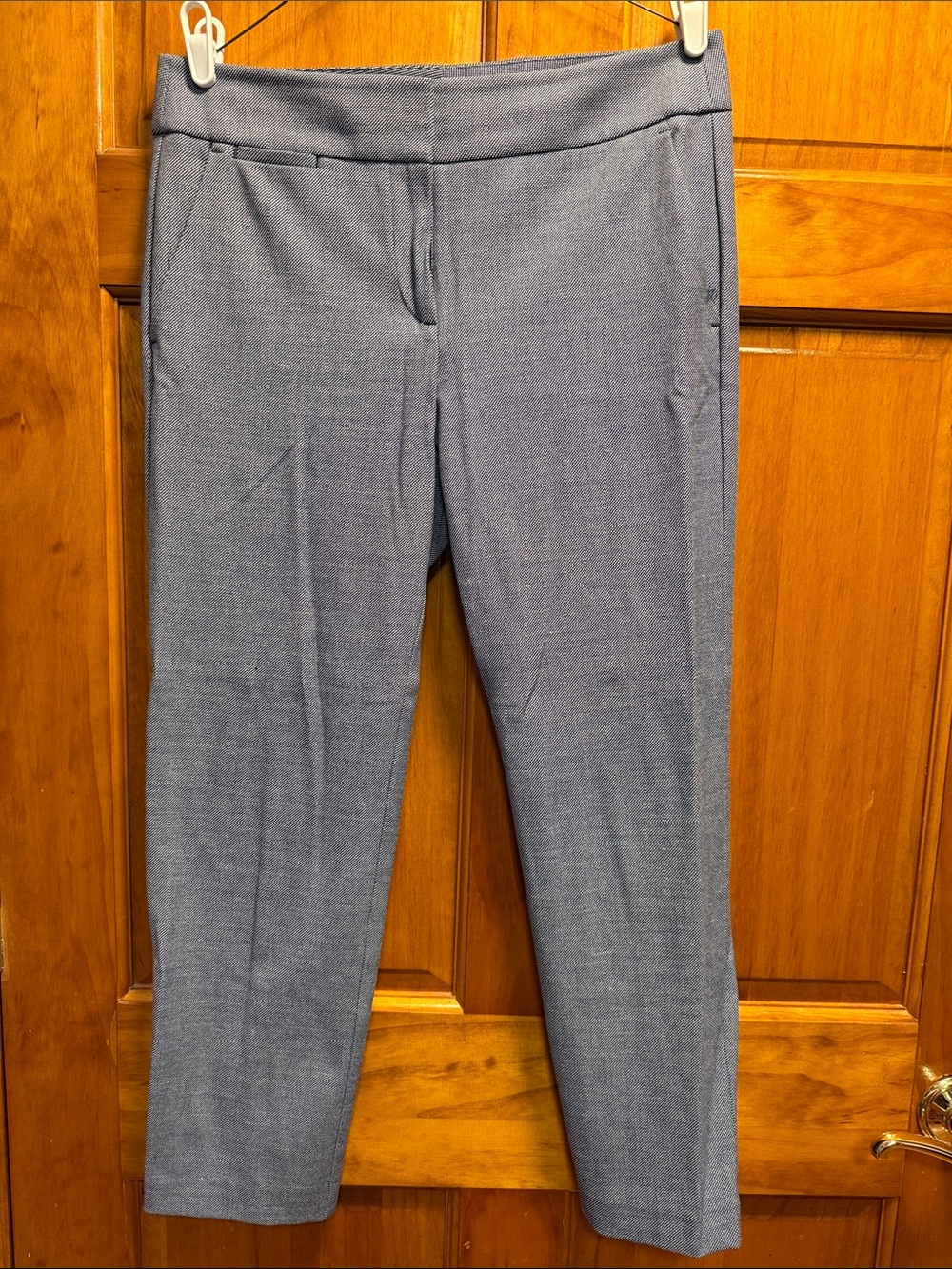 LOFT Straight-Leg Pull-On Pants in Heather Blue